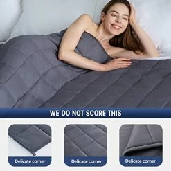 Yescool Weighted Blanket With Removable Cover, Weighted Blanket Queen Size 20lbs 60"x80"for Adults, Heavy Blanket With Minky Duvet Cover,Warm Cozy Thick Throw Blanket With Premium Glass Beads (Blue) -Electric Blankets Sales Store 41feMjgLBML