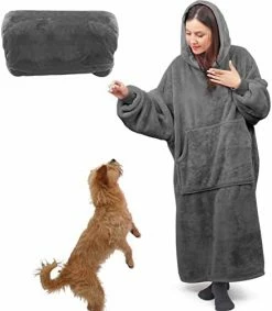 Lengthened Oversized Blanket Hoodie Wearable Blanket Sweatshirt For Women Men-Hoodie Blanket Hooded Blanket With Giant Pocket Black 27 Lengthened Oversized Blanket Hoodie Wearable Blanket Sweatshirt For Women Men-Hoodie Blanket Hooded Blanket With Giant Pocket Black -Electric Blankets Sales Store 41flbprIlL. AC