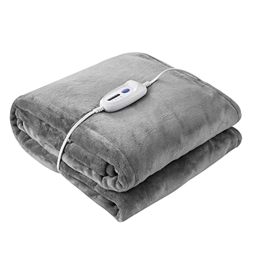 YANYEA Electric Heated Blanket Twin Size 62”x84” Flannel Ultra Soft Machine Washable 10 Hours Auto Off With 4 Heating Levels ETL & FCC Certified - Gray 3 YANYEA Electric Heated Blanket Twin Size 62”x84” Flannel Ultra Soft Machine Washable 10 Hours Auto Off With 4 Heating Levels ETL & FCC Certified - Gray
