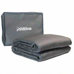 Bed Buddy Weighted Blanket 17 Lbs - Weighted Blanket Adult Sized - Heavy Blanket With Weighted Glass Beads, Grey, 17 Pounds, For Full, Queen Size, Twin Size