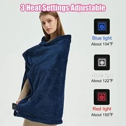 WOOLALA USB Heated Blanket Wrap, Luxury Flannel Wearable Heated Throw Blanket With Buttons Ultra Warm Heating Neck And Shoulders Shawl For Home Office & Outdoor Use, Machine Washable (31.5 * 55in) Gray -Electric Blankets Sales Store 41gjcEXeNkL
