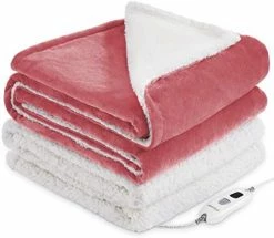 [New Lanuch] Bearhug King Size 100" X 90" Electric Heated Throw Blanket, Dual Controllers, 5 Year Warranty, Velvet/Sherpa, 10 Heating Levels & 1-12H Auto Off, Over-Heat Protect, ETL, Machine Washable Snow Gray Honeycomb -Electric Blankets Sales Store 41gvozzN5nL. AC