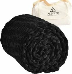 Alzoear Handmade Chunky Knitted Weighted Blanket Velvet Knit Throw For Sleep,No Filler,Evenly Weighted,Soft Cozy(Beige,51"x63"-13.5lbs) -Electric Blankets Sales Store 41h0 WChMuL. AC