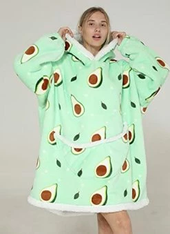 SZCMSM Oversized Hoodie Blanket Sweatshirt,Wearable Blanket For Adult Women Men Soft Warm Comfortable Sherpa TV-Blanket,Avocado Green -Electric Blankets Sales Store 41h8P0tMkwS
