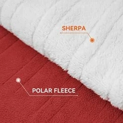 Warm Storm Heated Throw Blanket,Ultra Soft Red Polar Fleece & Sherpa Electric Blanket With Fast Heating 5 Heat Settings,4 Hours Auto Off,Washable,50 X 60 Inch -Electric Blankets Sales Store 41hStOm1J1L