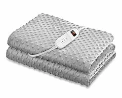 PROALLER Electric Heated Throw Blanket Twin Size 50" X 60" | 10 Levels Fast Heating & Machine Washable | Full Body Warming Soft Fleece Sofa Bed Blankets With Auto-Off Overheating Protection 4H Timer | Grey