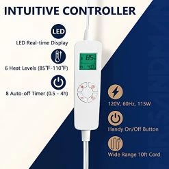 Mr. Sandman Electric Heated Throw Blanket Minky To Sherpa Reversible 50"x60", 6 Heat Settings | 4 Hours Auto-Off | 10s Fast Heating | Machine Washable - Navy Blue 10 Mr. Sandman Electric Heated Throw Blanket Minky To Sherpa Reversible 50"x60", 6 Heat Settings | 4 Hours Auto-Off | 10s Fast Heating | Machine Washable - Navy Blue -Electric Blankets Sales Store 41hnroVFzIL