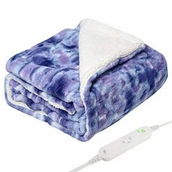 GOQO TOMO GOQOTOMO Electric Heated Blanket 50" X 60" Throw Wrap With 12 Heating Levels For Home Office Use Gradient Purple-Z5060