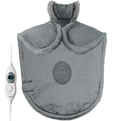 HEYNEMO Large Electric Heating Pad For Back Pain Relief And Cramps Relief,Electric Blanket Heat Wrap For Neck And Shoulders,3 Heat Settings 2 Auto-Off,25"x27" Ultra-Soft Heated Pad,Grey 3 HEYNEMO Large Electric Heating Pad For Back Pain Relief And Cramps Relief,Electric Blanket Heat Wrap For Neck And Shoulders,3 Heat Settings 2 Auto-Off,25"x27" Ultra-Soft Heated Pad,Grey