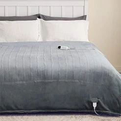 Bedsure Heated Blanket Electric Throw - Soft Fleece Electric Blanket, 6 Heat Settings Heating Blanket With 4 Time Settings, 3hrs Timer Auto Shut Off (50×60 Inches, Grey) -Electric Blankets Sales Store 41j Dc bqL. AC