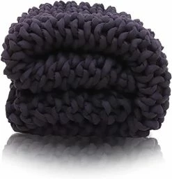 FindPanda Handmade Chunky Knit Weighted Blanket Throw, Cooling Weighted Blanket Queen Size 15 Pounds, Breathable And Comfortable Knit Weighted Blankets For Home Décor（Black, 60"×80" 15 Lbs） -Electric Blankets Sales Store 41j42A22nFL. AC 1