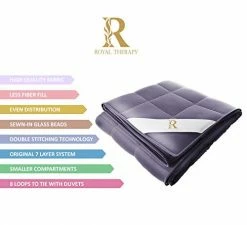 Royal Therapy Weighted Blanket - Heavy 100% Cotton Blankets With Premium Glass Beads (60''x80'' 20lbs, Smoke Grey), Suitable For One Person (~200lb) - Use On Queen/King Bed -Electric Blankets Sales Store 41jApovM40L