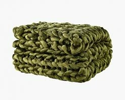 Gravity Blanket Weighted Chunky Knit Blanket, Chunky Hand Knitted Blanket, 9 Lbs Olive 42" X 65", The Original Weighted Blanket For Sleep, Bamboo Fleece Made Breathable Cozy Warm Throw Blanket