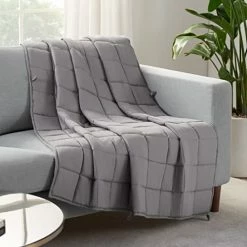 SERTA Zen Rest Wrinkle Resistant Adult Heavy Weighted Throw Blanket Filled With Glass Beads, 15 Lbs (60 In X 80 In), Grey -Electric Blankets Sales Store 41jjO4pIpL. AC