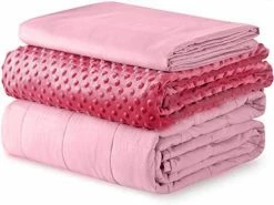 YnM Weighted Blanket And Duvet Covers — Hot And Cold Duvet Cover Set (3 Pieces) — (Teddy Bear Velvet Navy, 48''x78'' 18lbs), Suit For One Person(~170lb) Use On Twin/Full Bed -Electric Blankets Sales Store 41kOeOSpUbL. AC