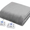 HNABAIC Heated Electric Blanket Queen Size, Flannel Fleece 1-10 Hours Auto-Off 10 Heating Levels (Gray, Queen Size 84" X 90" Dual Conntroller) Grey