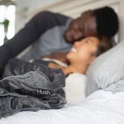 Hush Blankets Classic Weighted Blanket With Duvet Cover - Calm Sleeping For Adult And Kids - 15 Lb Twin (60x80), Gray (Classic Twin 15 Lb) -Electric Blankets Sales Store 41kb1h4V63L