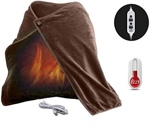 Z-YQL USB Heated Shawl Heated Blanket Plush Flannel Blanket With 3-Setting Heat Controller Cord For Car Office Home(100x65 Cm) (Black) 9 Z-YQL USB Heated Shawl Heated Blanket Plush Flannel Blanket With 3-Setting Heat Controller Cord For Car Office Home(100x65 Cm) (Black) - Image 7
