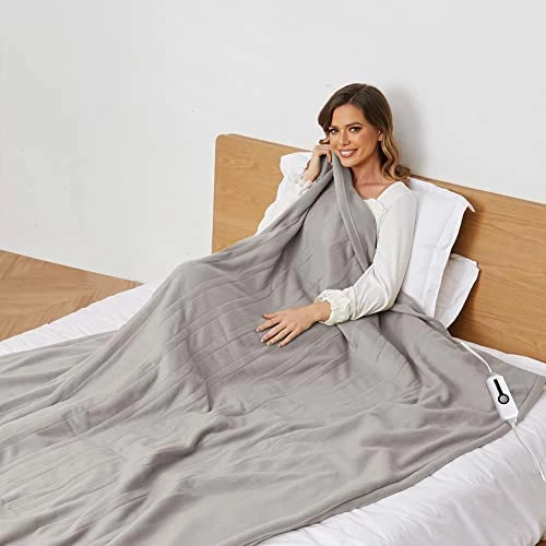 YAKEE Electric Heated Blanket, 72" X 84" Large Full Size With 4 Heating Levels, 10H Auto Shut Off, Soft Fleece Warm Heated Blanket, Fast-Heating & Machine Washable - Blue 13 YAKEE Electric Heated Blanket, 72" X 84" Large Full Size With 4 Heating Levels, 10H Auto Shut Off, Soft Fleece Warm Heated Blanket, Fast-Heating & Machine Washable - Blue - Image 11