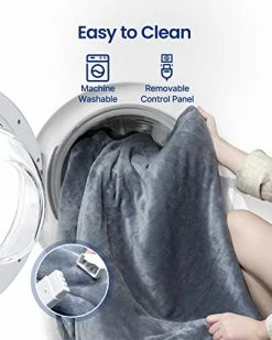 IDOO Foot Pocket Electric Heating Blanket, 50" X 60" Flannel Heated Blanket Throw With Auto Off Timer, Fast Heating, ETL Certification, Overheating Protection For Home Office Brown -Electric Blankets Sales Store 41lEp5d7vfL