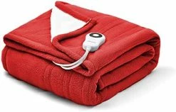 Warm Storm Heated Throw Blanket,Ultra Soft Red Polar Fleece & Sherpa Electric Blanket With Fast Heating 5 Heat Settings,4 Hours Auto Off,Washable,50 X 60 Inch -Electric Blankets Sales Store 41ln mVVcL. AC