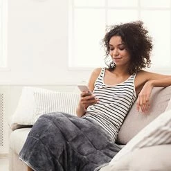 MAXTID Small Weighted Lap Blanket For Sofa Heavy Lap Pad 39in X 23in 8 Lbs - Dark Grey For Adults, Kids -Electric Blankets Sales Store 41lr7KiZOKL