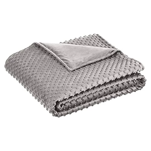 Amazon Basics Weighted Blanket With Minky Duvet Cover - 12 Pound, 48 X 72-Inch, Dark Grey/Grey 7 Amazon Basics Weighted Blanket With Minky Duvet Cover - 12 Pound, 48 X 72-Inch, Dark Grey/Grey - Image 5