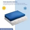 Ourea Adult Weighted Blankets 20 Lbs (60"x 80", Queen Size) With Natural Glass Beads, Light Grey/Navy Blue