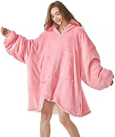 TOPCEE Oversized Blanket Hoodie Sweatshirt With Zip, Cozy Warm Hooded Sherpa Fleece Wearable Blanket, Louging Blanket With Giant Pocket, Gifts For Adults Girlfriend Wife Mom And Daughter. (Dark Grey) 9 TOPCEE Oversized Blanket Hoodie Sweatshirt With Zip, Cozy Warm Hooded Sherpa Fleece Wearable Blanket, Louging Blanket With Giant Pocket, Gifts For Adults Girlfriend Wife Mom And Daughter. (Dark Grey) - Image 7