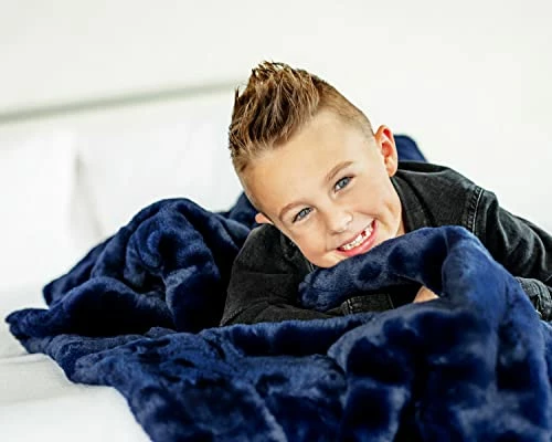 Minky Couture Premium Solid Color Blanket - Soft, Warm, Cozy, Comfortable, (Grande, Lush Navy) 3 Minky Couture Premium Solid Color Blanket - Soft, Warm, Cozy, Comfortable, (Grande, Lush Navy)