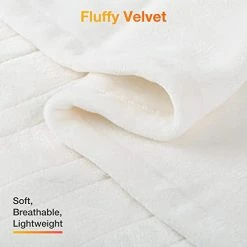 [5 Year Warranty] WOOMER Electric Heated Throw Blanket, Soft Flannel Fast Heating Blanket, Twin Size 62"x 84", 10 Heating Levels & 0.5-12H Auto Off, Over-Heat Protection White -Electric Blankets Sales Store 41nAp2lQUeL