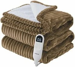 Bedsure Heated Blanket Electric Throw - Soft Ribbed Fleece Fast Heating Electric Blanket With 6 Heating Levels & 4 Time Settings, 3 Hours Auto-Off (50×60 Inches, Dark Grey) 27 Bedsure Heated Blanket Electric Throw - Soft Ribbed Fleece Fast Heating Electric Blanket With 6 Heating Levels & 4 Time Settings, 3 Hours Auto-Off (50×60 Inches, Dark Grey) -Electric Blankets Sales Store 41nGMA0S8ML. AC 1