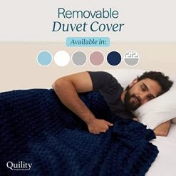 Quility Weighted Blanket For Adults - Full/Queen Size, 60"x80", 15 Lbs - Heavy Heating Blankets - Navy Blue Cover + Grey Cotton Blanket Insert Only 10 Quility Weighted Blanket For Adults - Full/Queen Size, 60"x80", 15 Lbs - Heavy Heating Blankets - Navy Blue Cover + Grey Cotton Blanket Insert Only -Electric Blankets Sales Store 41nfjIVE1LL