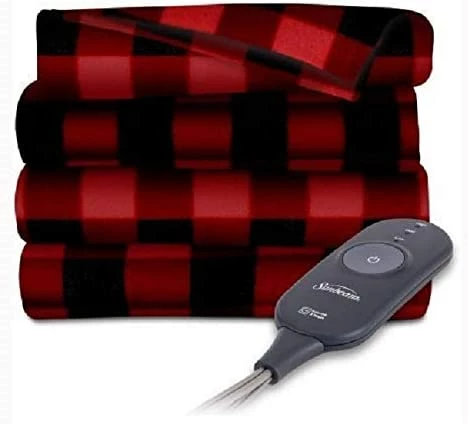 Sunbeam Electric Heated Fleece Throw, 50 X 60, Red/Black Plaid Black Buffalo Plaid 7 Sunbeam Electric Heated Fleece Throw, 50 X 60, Red/Black Plaid Black Buffalo Plaid - Image 5