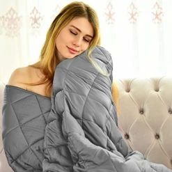 WONAP Bamboo Weighted Blanket | 100% Natural Bamboo Cooling With Premium Glass Beads | 15 Lbs | 60"x80" Queen Size | For Adult And Kids | Heavy Blanket | Folkstone Grey 31 WONAP Bamboo Weighted Blanket | 100% Natural Bamboo Cooling With Premium Glass Beads | 15 Lbs | 60"x80" Queen Size | For Adult And Kids | Heavy Blanket | Folkstone Grey -Electric Blankets Sales Store 41o8FSdSyL. AC 1