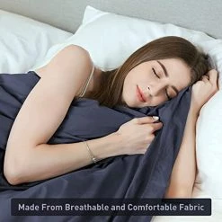 Ourea 60"x80" Removable Duvet Cover For Weighted Blanket, Heavy Blanket Duvet Cover, Soft And Washable Cover (Dark Grey) -Electric Blankets Sales Store 41oGmbuoxPL