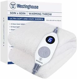 Westinghouse Electric Blanket Throw Size, Soft Plush Sherpa Heated Blanket With 6 Heating Levels & 2-10 Hours Auto-Off, Machine Washable, 50x60 Inches, Rust -Electric Blankets Sales Store 41pP3zLvwTL. AC