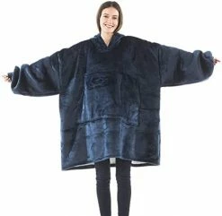 OLIVE OLIVIA Oversized Wearable Blanket, Thick Flannel Blanket With Sleeves And Giant Pocket, Cozy Extra Soft, One Size Fits Adults Gray -Electric Blankets Sales Store 41ppwFYFKL. AC