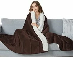 CYMULA Flannel Weighted Blanket Adult: 60×80inch Sherpa Fleece Heavy Blanket - Breathable Soft Blanket 15lbs Queen Size - Snuggly Bed Blankets With Glass Beads- Dark Grey -Electric Blankets Sales Store 41r1R4EvinL. AC 2
