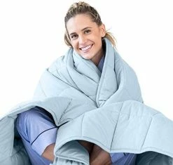 Luna Adult Weighted Blanket - Individual Use - 15 Lbs - 60x80 - Queen Size Bed - 100% Oeko-Tex Cooling Cotton & Glass Beads - USA Designed - Heavy Cool Weight - Light Grey 23 Luna Adult Weighted Blanket - Individual Use - 15 Lbs - 60x80 - Queen Size Bed - 100% Oeko-Tex Cooling Cotton & Glass Beads - USA Designed - Heavy Cool Weight - Light Grey -Electric Blankets Sales Store 41rGx3pioHL. AC