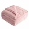 Pawque Sherpa Fleece Weighted Blanket 15lbs Queen Size 60 X 80 Inches, Fuzzy Plush Weighted Blanket For Adults, Warm Cozy Fluffy Blanket With Premium Ceramic Beads, Great For Relax & Calming, Dual Side Pink