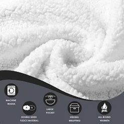 JOYWOO Wearable Blanket, Oversized Sherpa Sweatshirt Blanket For Women And Men With Zipper And Big Pockets, One Size Fits All Pink -Electric Blankets Sales Store 41sLOGI51YL