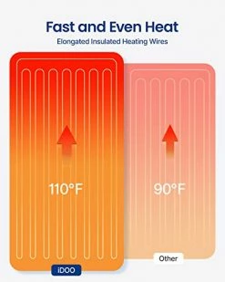 IDOO Foot Pocket Electric Heating Blanket, 50" X 60" Flannel Heated Blanket Throw With Auto Off Timer, Fast Heating, ETL Certification, Overheating Protection For Home Office Brown -Electric Blankets Sales Store 41sZNP7XA9L