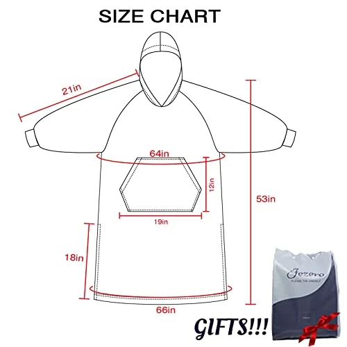 Jezero Wearable Blanket Hoodie, Sherpa Fleece Blanket Sweatshirt For Women Men Adults With Hood, Belt, Pocket & Sleeves Teal 4 Jezero Wearable Blanket Hoodie, Sherpa Fleece Blanket Sweatshirt For Women Men Adults With Hood, Belt, Pocket & Sleeves Teal - Image 3