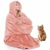 Daverose Lengthened Oversized Blanket Hoodie Wearable Blanket Sweatshirt For Women Adult And Kids - Light Pink Hoodie Blanket Hooded Blanket With Sleeves And Giant Pocket, Super Warm Cozy Blanket -Electric Blankets Sales Store 41tudp2FQKL