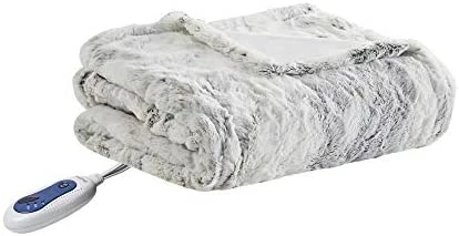 Beautyrest Zuri Reversible Faux Fur To Mink Electric Blanket, Auto Shut Off, Virtually Zero EMF, Multi Heat Setting, UL Certified, Machine Washable, Grey/Blue Throw 50x70 13 Beautyrest Zuri Reversible Faux Fur To Mink Electric Blanket, Auto Shut Off, Virtually Zero EMF, Multi Heat Setting, UL Certified, Machine Washable, Grey/Blue Throw 50x70 - Image 11