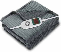 DAILYLIFE Electric Blanket, Heated Throw 50"x60", Cozy Soft Flannel & Sherpa, UL Certified, Fast Heating, 6 Heating Settings, Auto Shut Off, Machine Washable, Deep Blue -Electric Blankets Sales Store 41tyZh g1L. AC