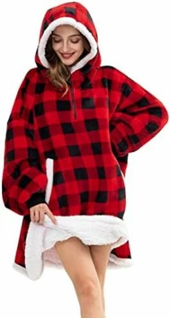 HBlife Oversized Long Wearable Blanket Hoodie For Adult, Thick Sherpa Sweatshirt With Elastic Sleeves And Giant Pockets Super Warm And Cozy Fuzzy Plush Fleece Blanket Jacket, Pink -Electric Blankets Sales Store 41u7MpIwYFL. AC