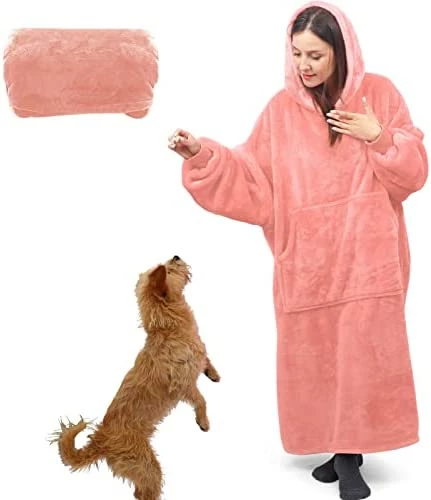 Lengthened Oversized Blanket Hoodie Wearable Blanket Sweatshirt For Women Men-Hoodie Blanket Hooded Blanket With Giant Pocket Black 11 Lengthened Oversized Blanket Hoodie Wearable Blanket Sweatshirt For Women Men-Hoodie Blanket Hooded Blanket With Giant Pocket Black - Image 9