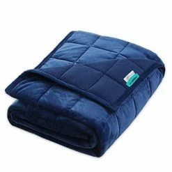 LIMRACVE Weighted Blanket 15 Pounds For Adult, Reversible Weighted Throw Blanket Queen/King Size（60"x80"', Heavy Blanket With Premium Glass Beads, Blanket For Sofa Bed, All Season Use, Navy